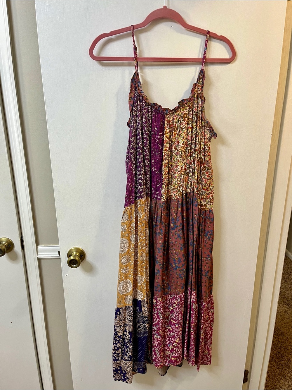 Natural Life Boho Patchwork Maxi Dress in Multi-Color